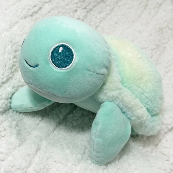 Aurora Turtle Plush  Soft Mint Green Sea Turtle Stuffed Animal  Cuddly Ocean Toy - Picture 5 of 7
